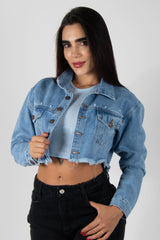 CHAQUETA EN DENIM CORTA