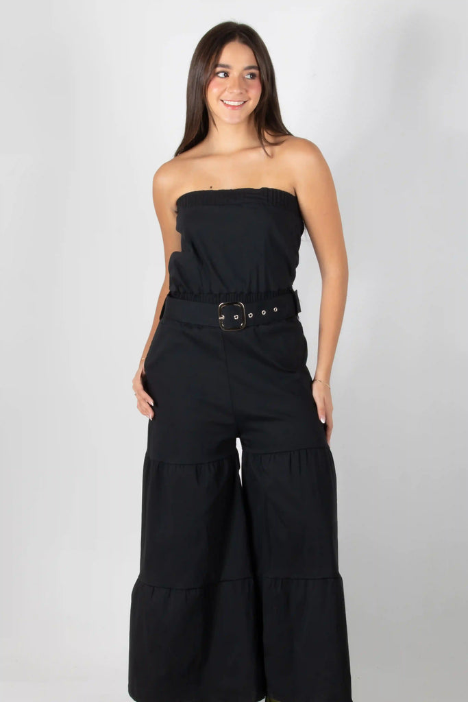 ENTERIZO STRAPLESS CON ELONGACIONES Y CORREA DE AJUSTE