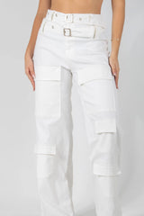 PANTALON TIPO CARGO CON DOBLE CORREA DE AJUSTE