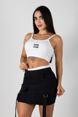 CONJUNTO DE TOP BASICO Y FALDA TIPO CARGO