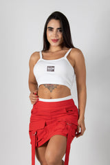 CONJUNTO DE TOP BASICO Y FALDA TIPO CARGO