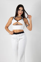 CONJUNTO DE TOP CON ESCOTE Y PANTALÓN