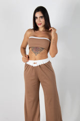 CONJUNTO DE TOP STRAPLESS Y PANTALÓN