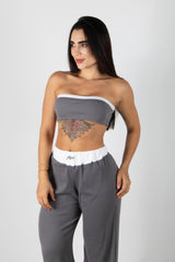 CONJUNTO DE TOP STRAPLESS Y PANTALÓN