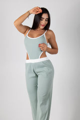 CONJUNTO DE BODY DE TIRO ALTO CON PANTALON