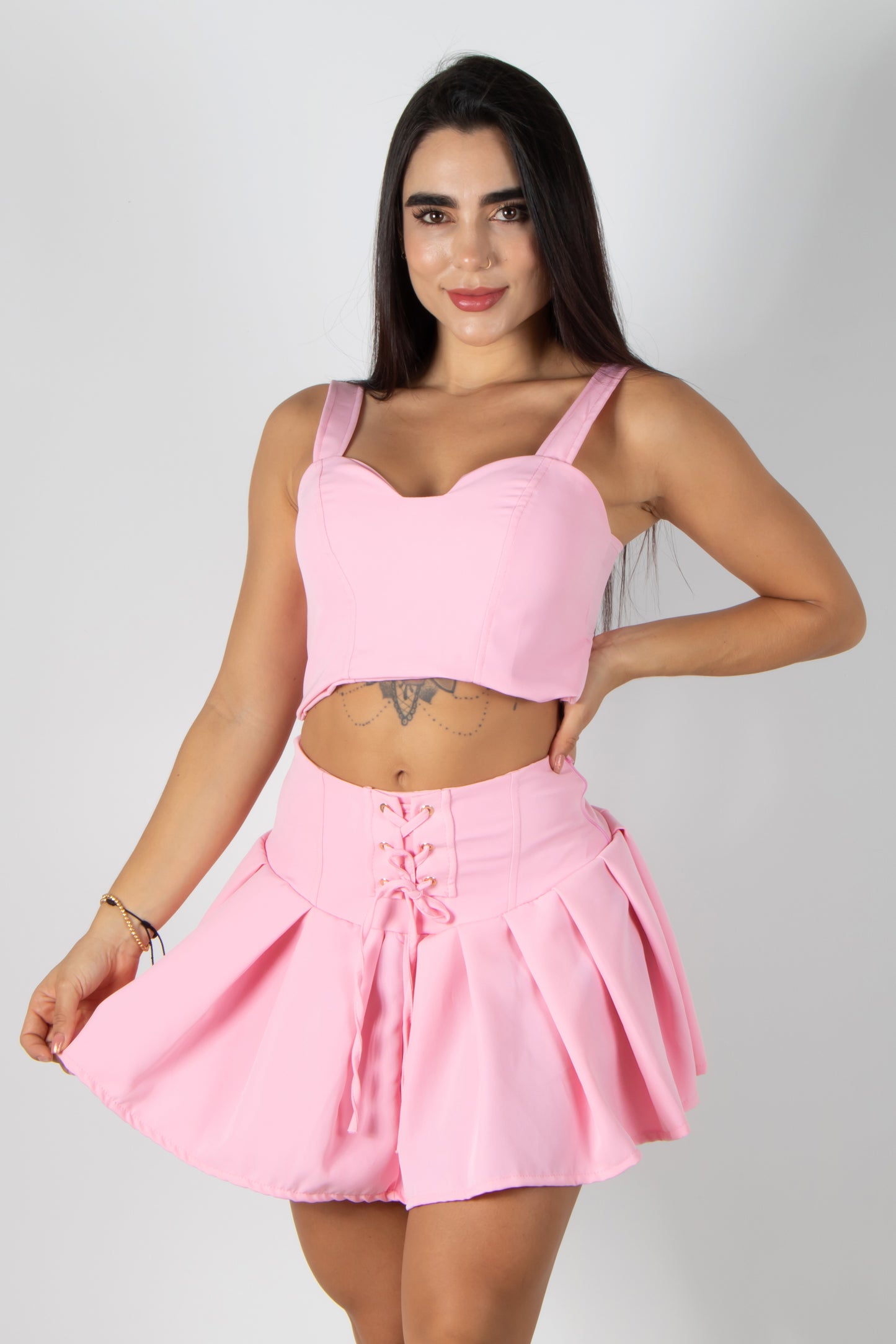 CONJUNTO DE TOP Y FALDA