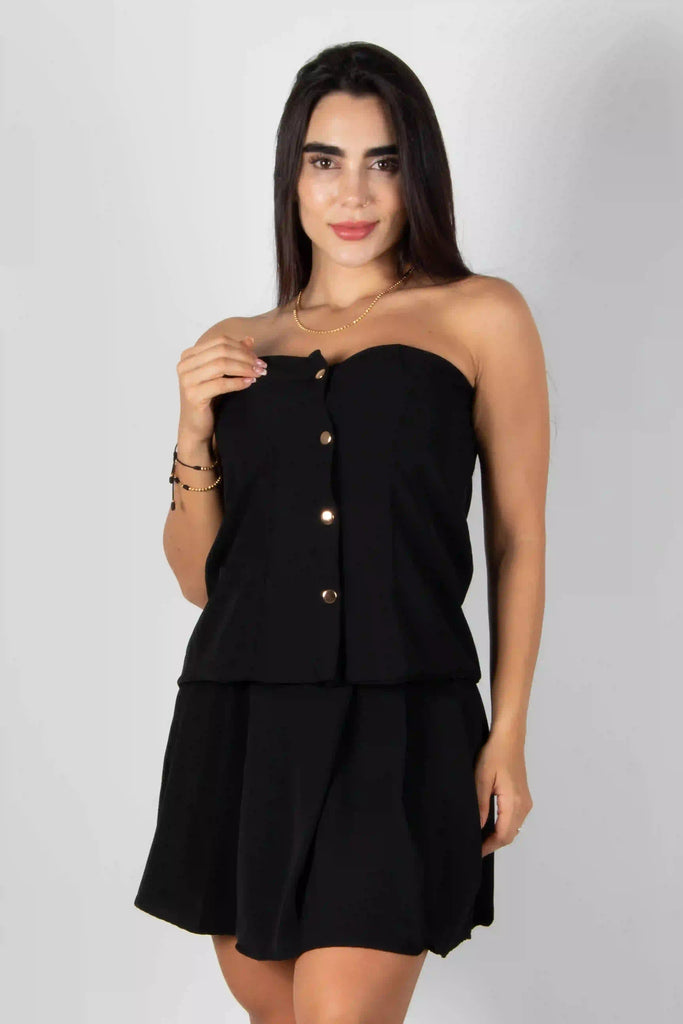 CONJUNTO DE FALDA CON BLUSA CON BOTONES