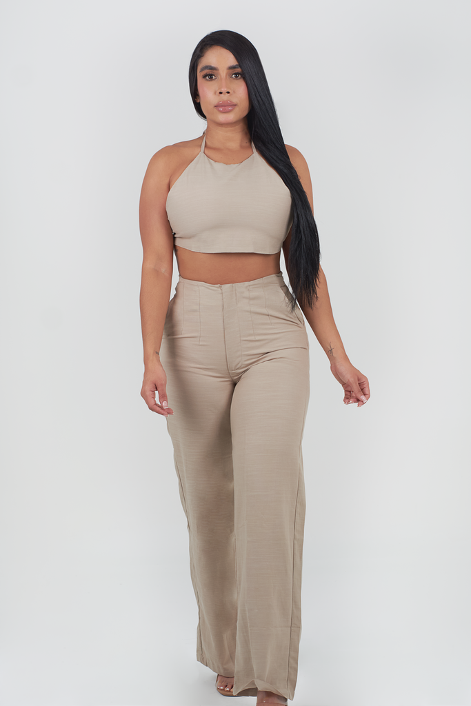 SET DE TOP CON ESCOTE Y PANTALON BOTA RECTA